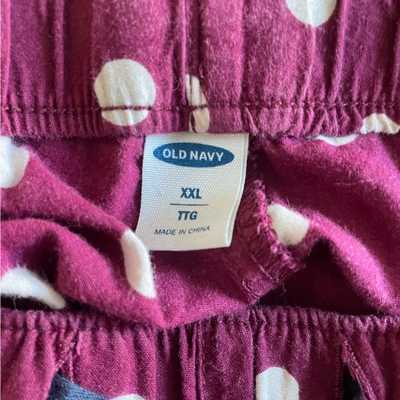 Old Navy Burgundy Polka Dot Pajama Pants - Picture 2 of 2